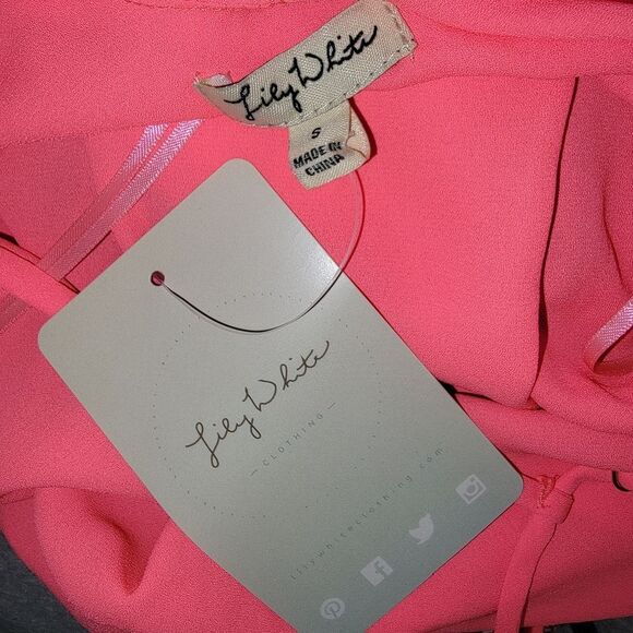 Lily White Nwt Hot Pink Ruffle Swing Camisole Tank Top Size Small - Picture 5 of 5